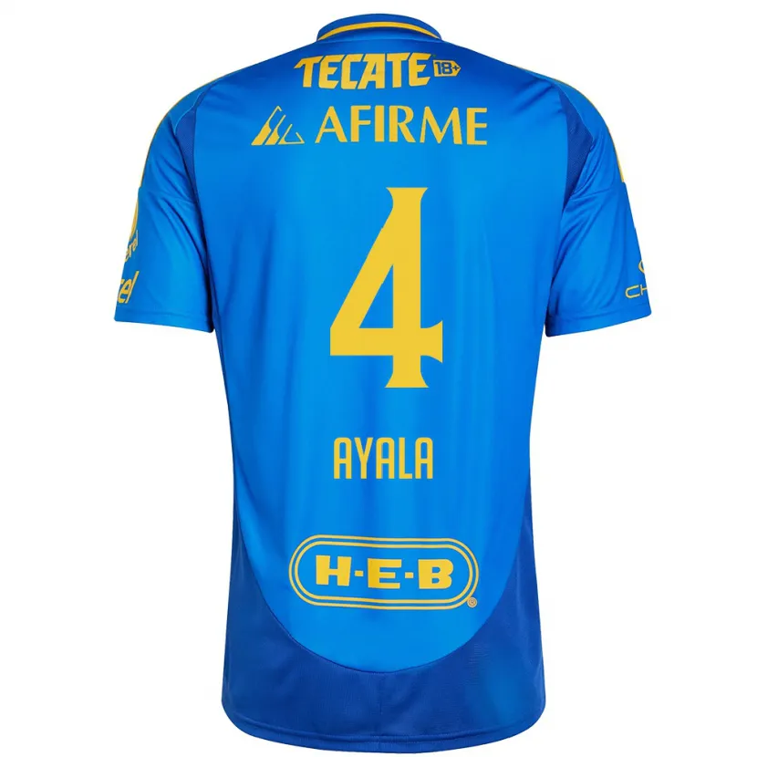 Danxen Damen Hugo Ayala #4 Blau Gelb Auswärtstrikot Trikot 2024/25 T-Shirt