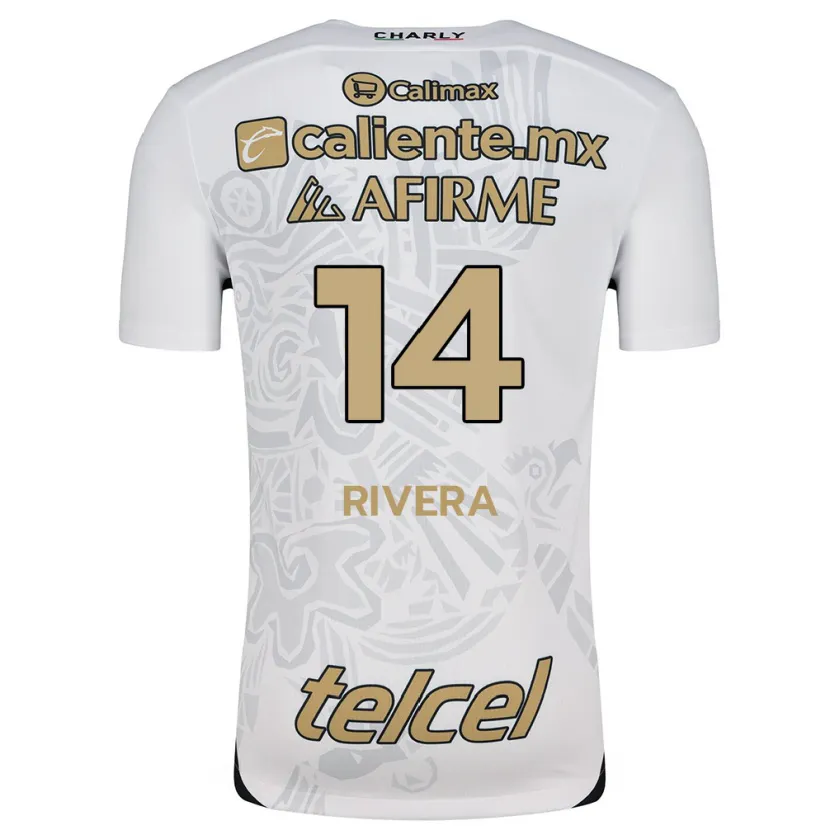 Danxen Damen Christian Rivera #14 Weiß Schwarz Auswärtstrikot Trikot 2024/25 T-Shirt