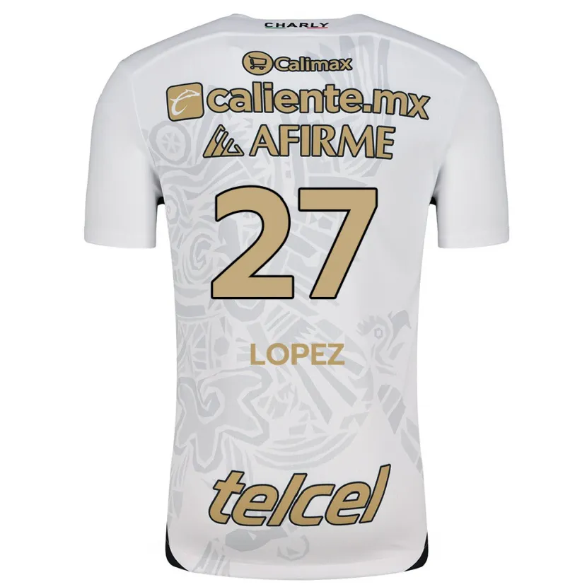 Danxen Damen Victoria López #27 Weiß Schwarz Auswärtstrikot Trikot 2024/25 T-Shirt