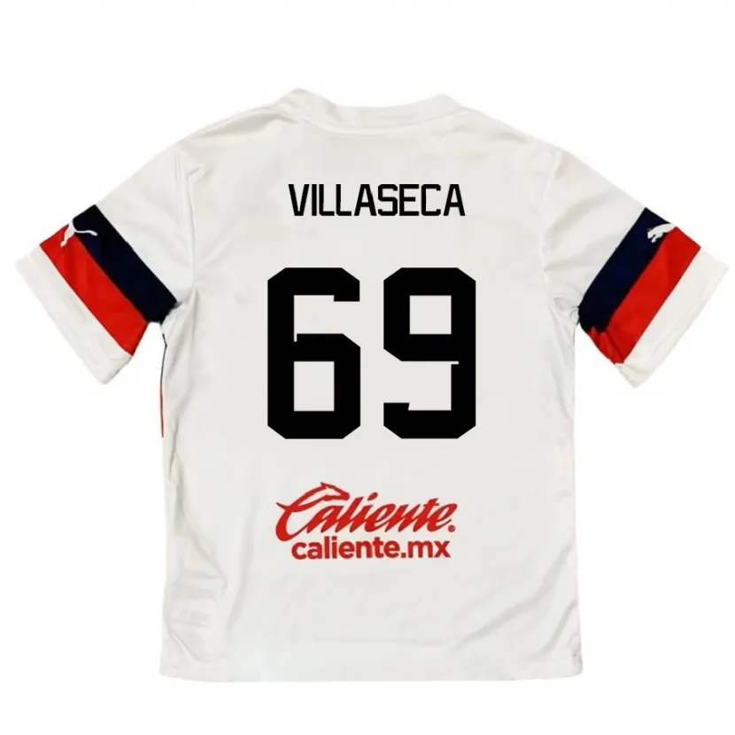Danxen Damen Daniel Villaseca #69 Weiß Rot Auswärtstrikot Trikot 2024/25 T-Shirt