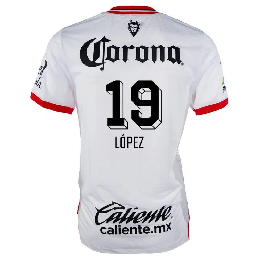Danxen Damen Iván López #19 Weiß Rot Auswärtstrikot Trikot 2024/25 T-Shirt