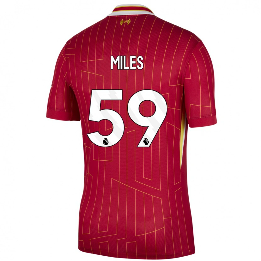 Danxen Kinder Terence Miles #59 Rot Gelb Weiß Heimtrikot Trikot 2024/25 T-Shirt