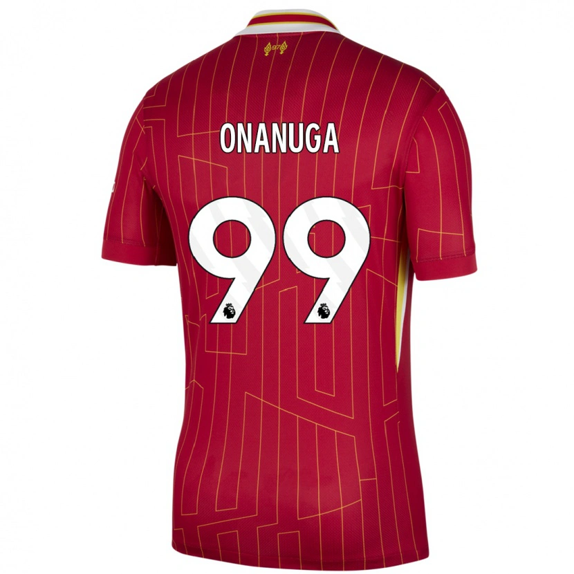 Danxen Kinder Fola Onanuga #99 Rot Gelb Weiß Heimtrikot Trikot 2024/25 T-Shirt