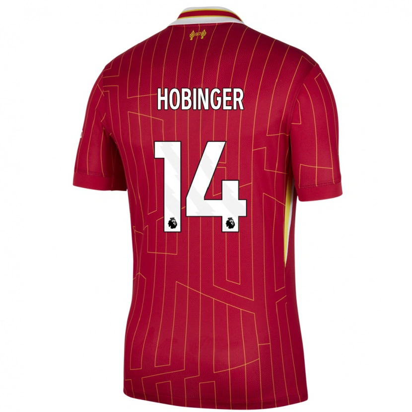 Danxen Kinder Marie Höbinger #14 Rot Gelb Weiß Heimtrikot Trikot 2024/25 T-Shirt