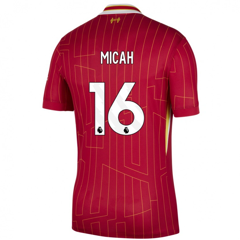 Danxen Kinder Teagan Micah #16 Rot Gelb Weiß Heimtrikot Trikot 2024/25 T-Shirt
