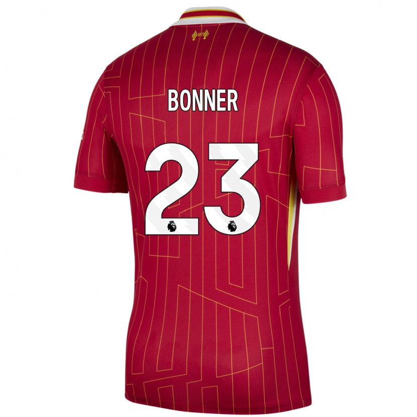 Danxen Kinder Gemma Bonner #23 Rot Gelb Weiß Heimtrikot Trikot 2024/25 T-Shirt
