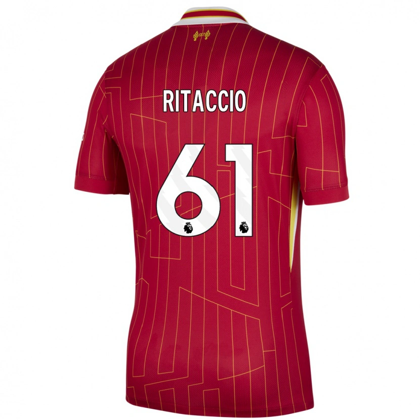 Danxen Kinder Matteo Ritaccio #61 Rot Gelb Weiß Heimtrikot Trikot 2024/25 T-Shirt