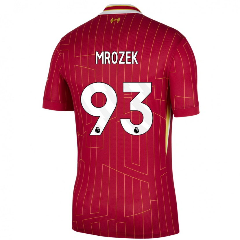 Danxen Kinder Fabian Mrozek #93 Rot Gelb Weiß Heimtrikot Trikot 2024/25 T-Shirt