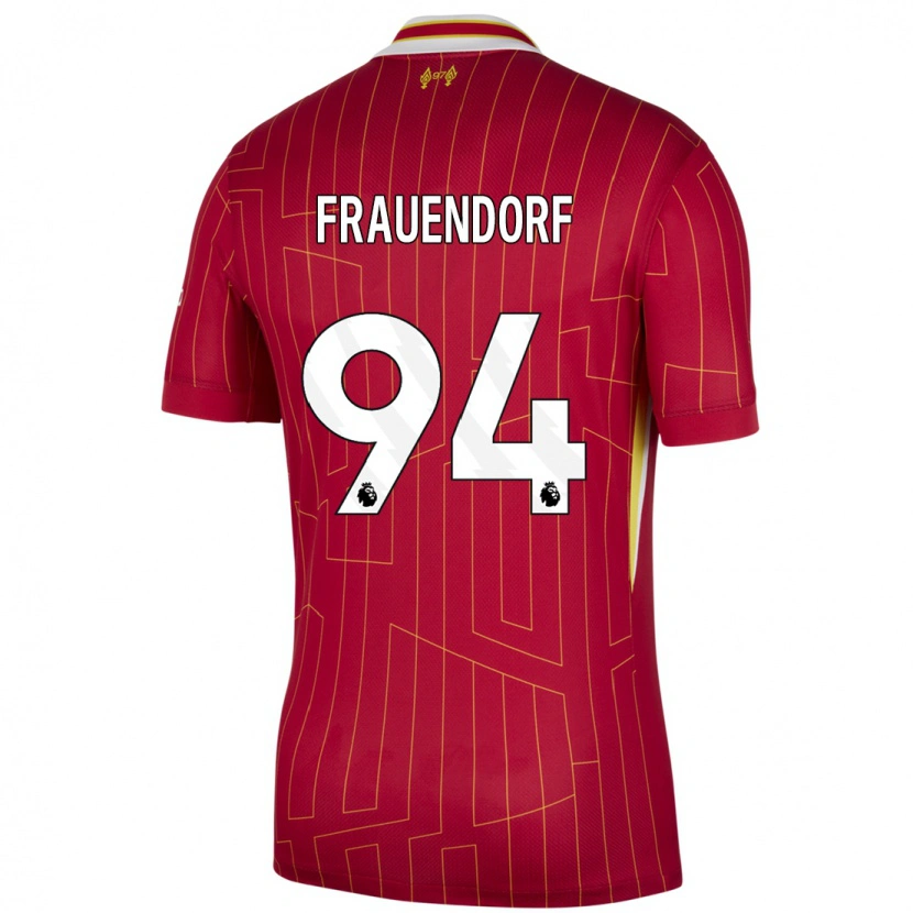 Danxen Kinder Melkamu Frauendorf #94 Rot Gelb Weiß Heimtrikot Trikot 2024/25 T-Shirt