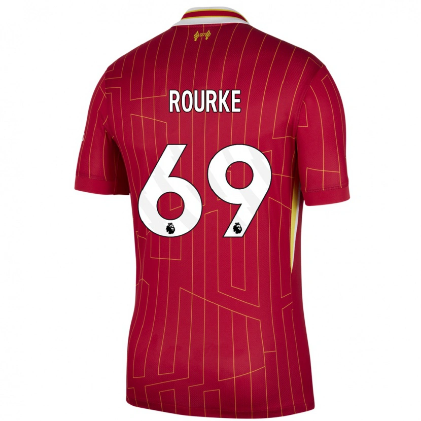Danxen Kinder Fidel O'rourke #69 Rot Gelb Weiß Heimtrikot Trikot 2024/25 T-Shirt