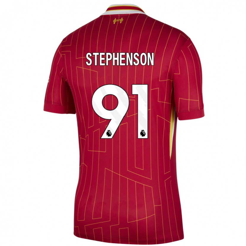 Danxen Kinder Luca Stephenson #91 Rot Gelb Weiß Heimtrikot Trikot 2024/25 T-Shirt