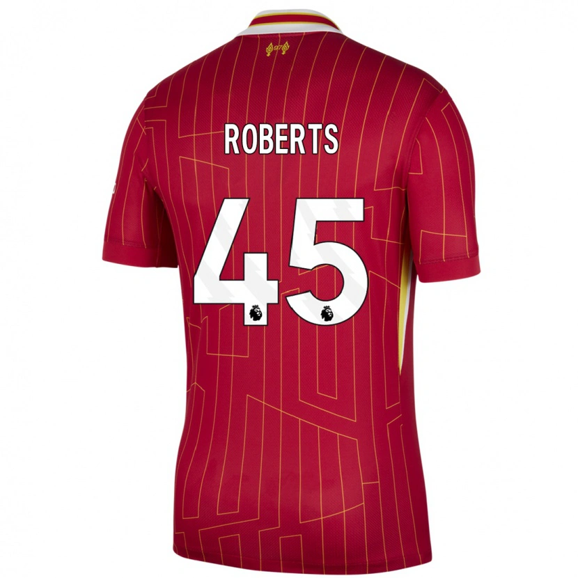 Danxen Kinder Iwan Roberts #45 Rot Gelb Weiß Heimtrikot Trikot 2024/25 T-Shirt