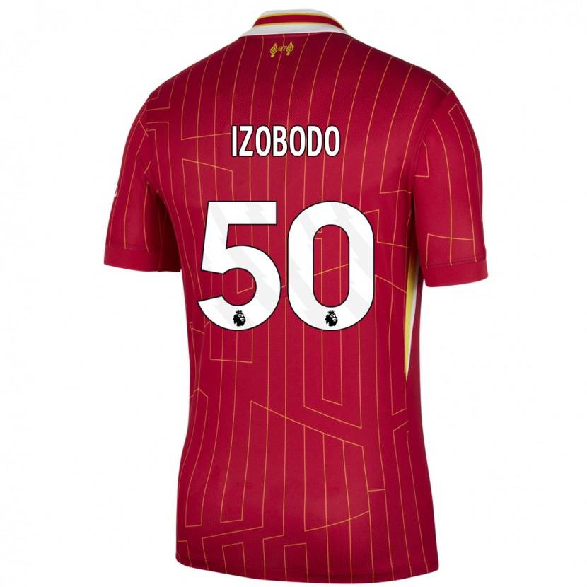 Danxen Kinder Elijah Izobodo John #50 Rot Gelb Weiß Heimtrikot Trikot 2024/25 T-Shirt