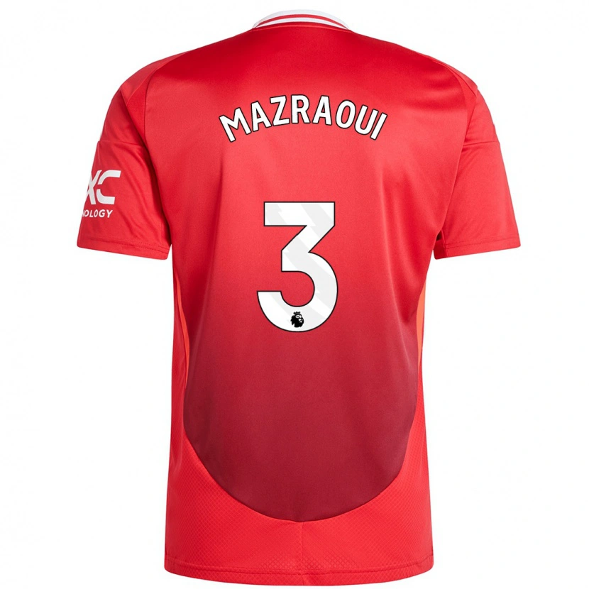 Danxen Kinder Noussair Mazraoui #3 Hellrot Heimtrikot Trikot 2024/25 T-Shirt