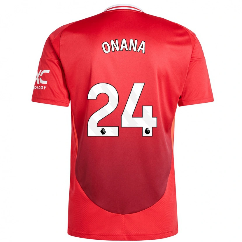 Danxen Kinder André Onana #24 Hellrot Heimtrikot Trikot 2024/25 T-Shirt
