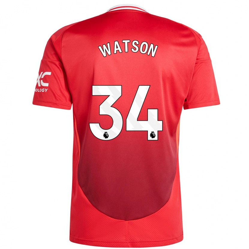 Danxen Kinder Emma Watson #34 Hellrot Heimtrikot Trikot 2024/25 T-Shirt