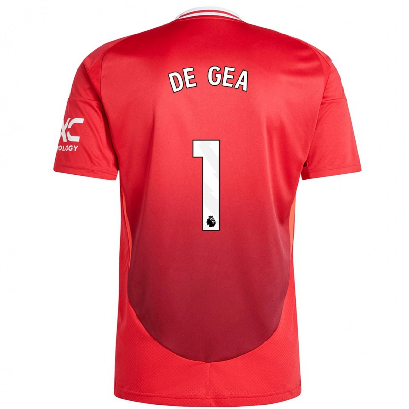 Danxen Kinder David De Gea #1 Hellrot Heimtrikot Trikot 2024/25 T-Shirt