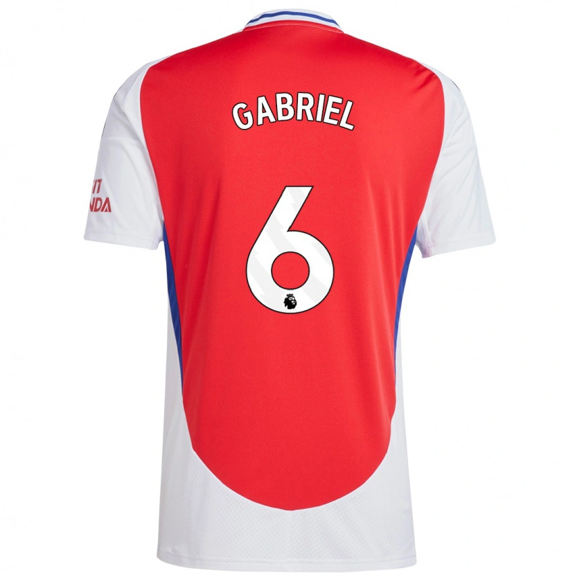 Danxen Kinder Gabriel Magalhães #6 Rot Weiß Heimtrikot Trikot 2024/25 T-Shirt