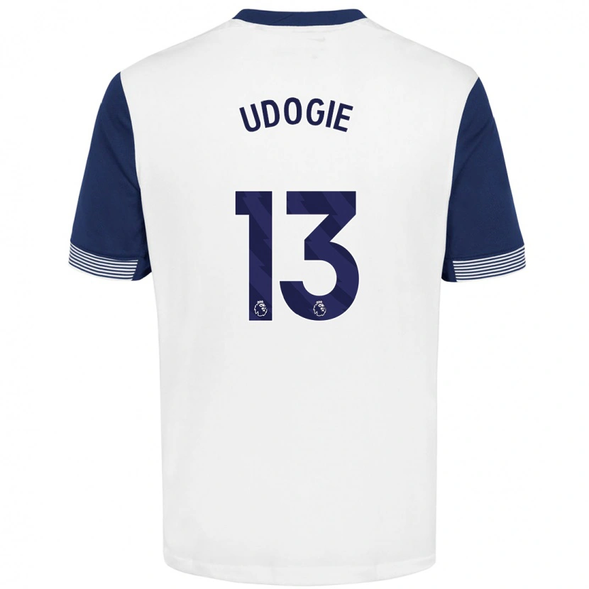 Danxen Kinder Destiny Udogie #13 Weiß Blau Heimtrikot Trikot 2024/25 T-Shirt