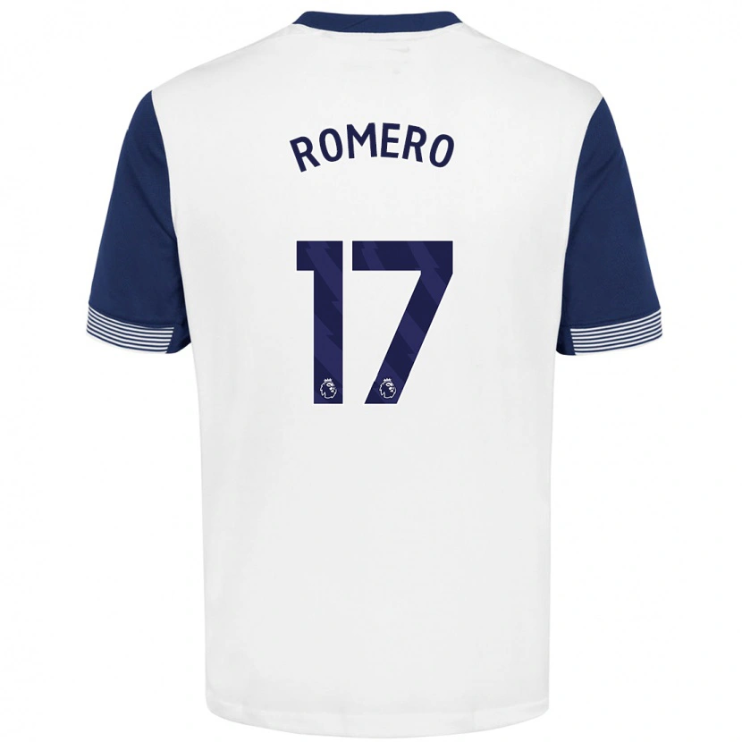 Danxen Kinder Cristian Romero #17 Weiß Blau Heimtrikot Trikot 2024/25 T-Shirt