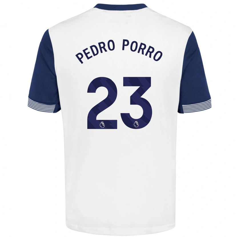 Danxen Kinder Pedro Porro #23 Weiß Blau Heimtrikot Trikot 2024/25 T-Shirt
