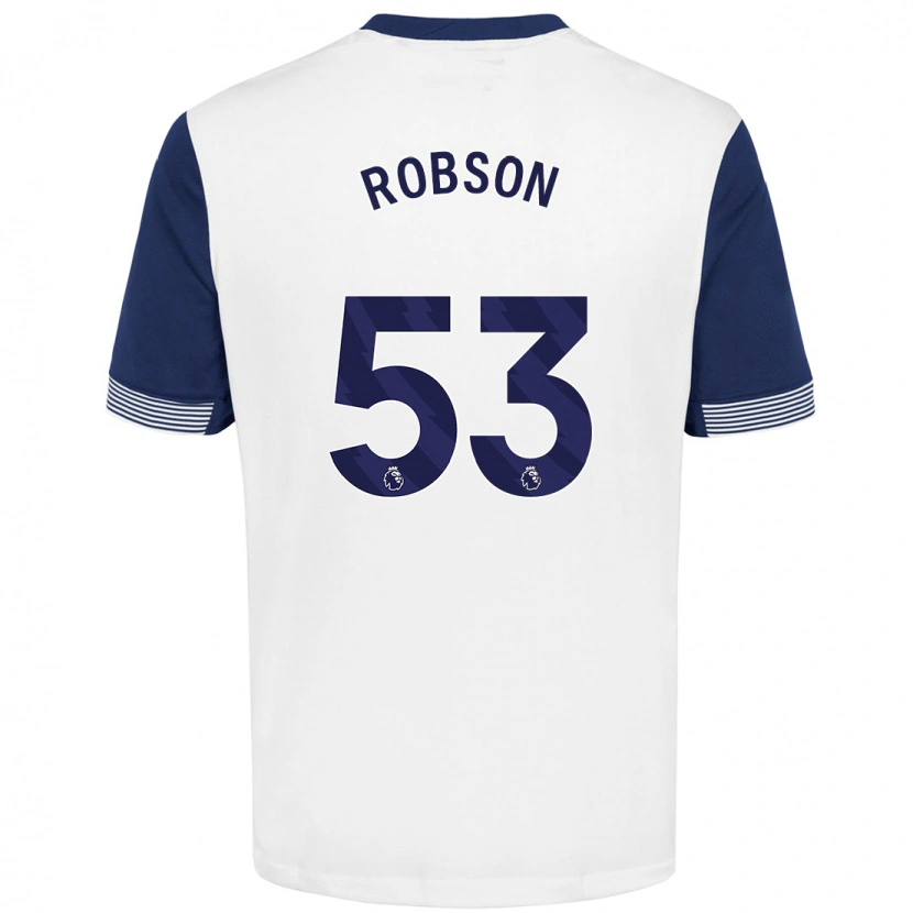 Danxen Kinder Max Robson #53 Weiß Blau Heimtrikot Trikot 2024/25 T-Shirt