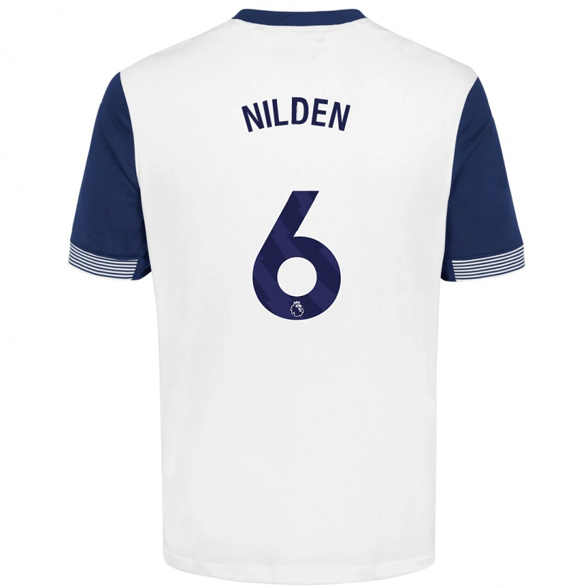Danxen Kinder Amanda Nildén #6 Weiß Blau Heimtrikot Trikot 2024/25 T-Shirt