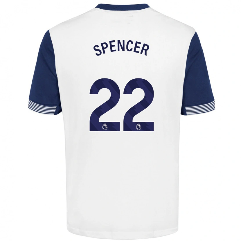 Danxen Kinder Rebecca Spencer #22 Weiß Blau Heimtrikot Trikot 2024/25 T-Shirt