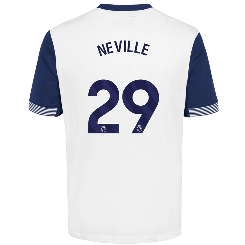 Danxen Kinder Ashleigh Neville #29 Weiß Blau Heimtrikot Trikot 2024/25 T-Shirt