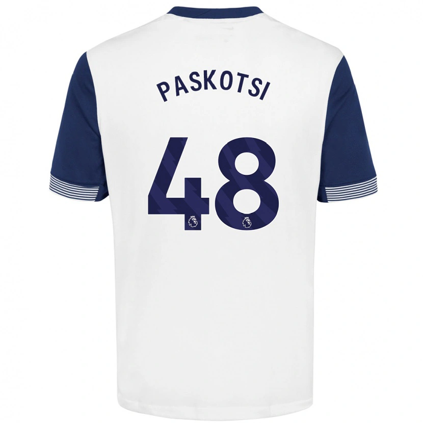 Danxen Kinder Maksim Paskotsi #48 Weiß Blau Heimtrikot Trikot 2024/25 T-Shirt