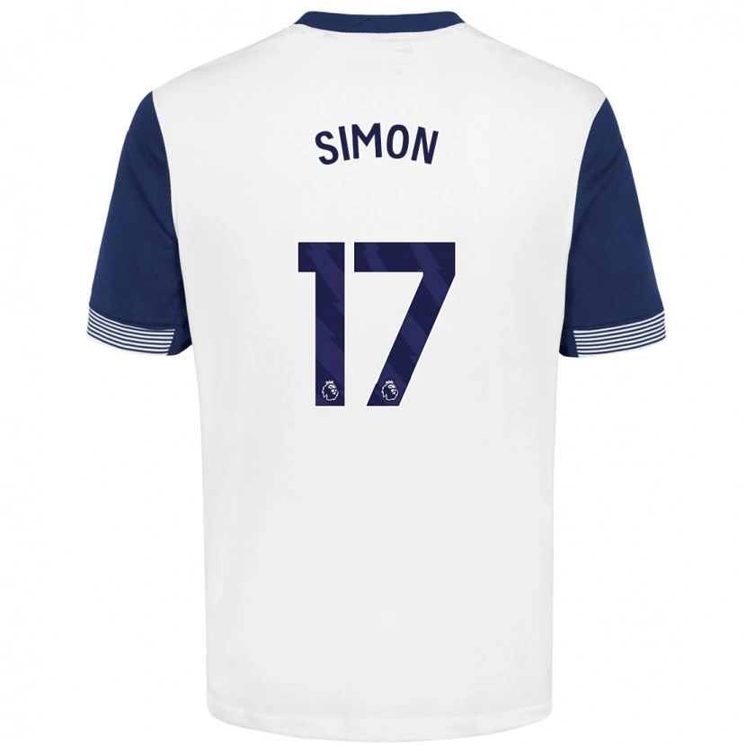 Danxen Kinder Kyah Simon #17 Weiß Blau Heimtrikot Trikot 2024/25 T-Shirt