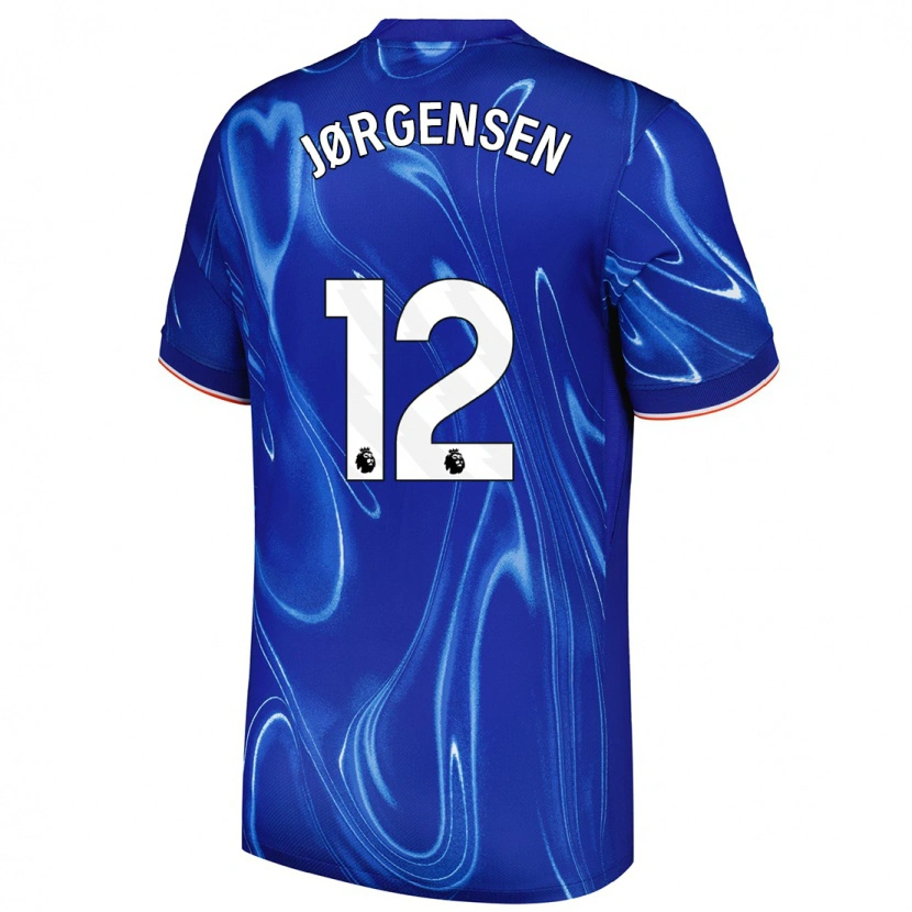 Danxen Kinder Filip Jørgensen #12 Blau Weiß Heimtrikot Trikot 2024/25 T-Shirt