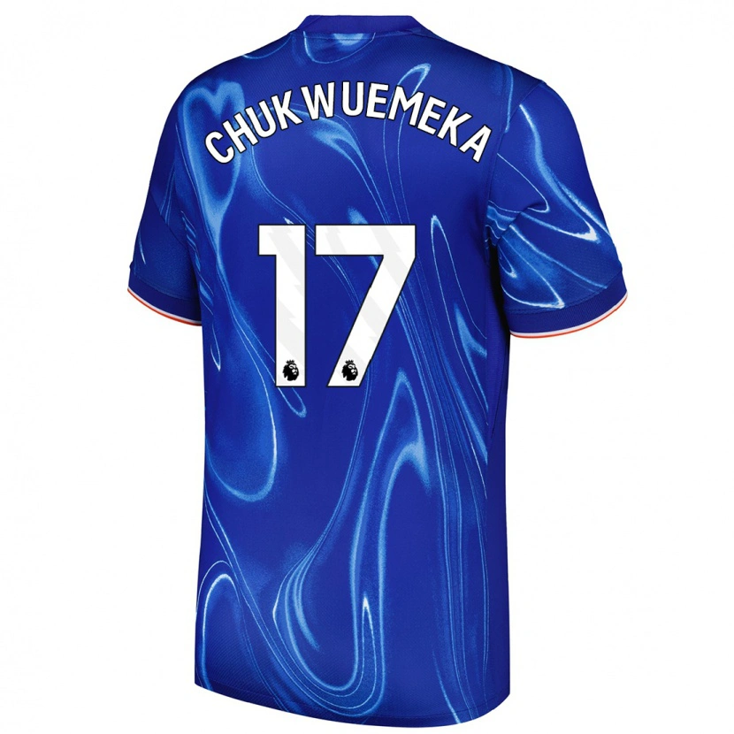 Danxen Kinder Carney Chukwuemeka #17 Blau Weiß Heimtrikot Trikot 2024/25 T-Shirt