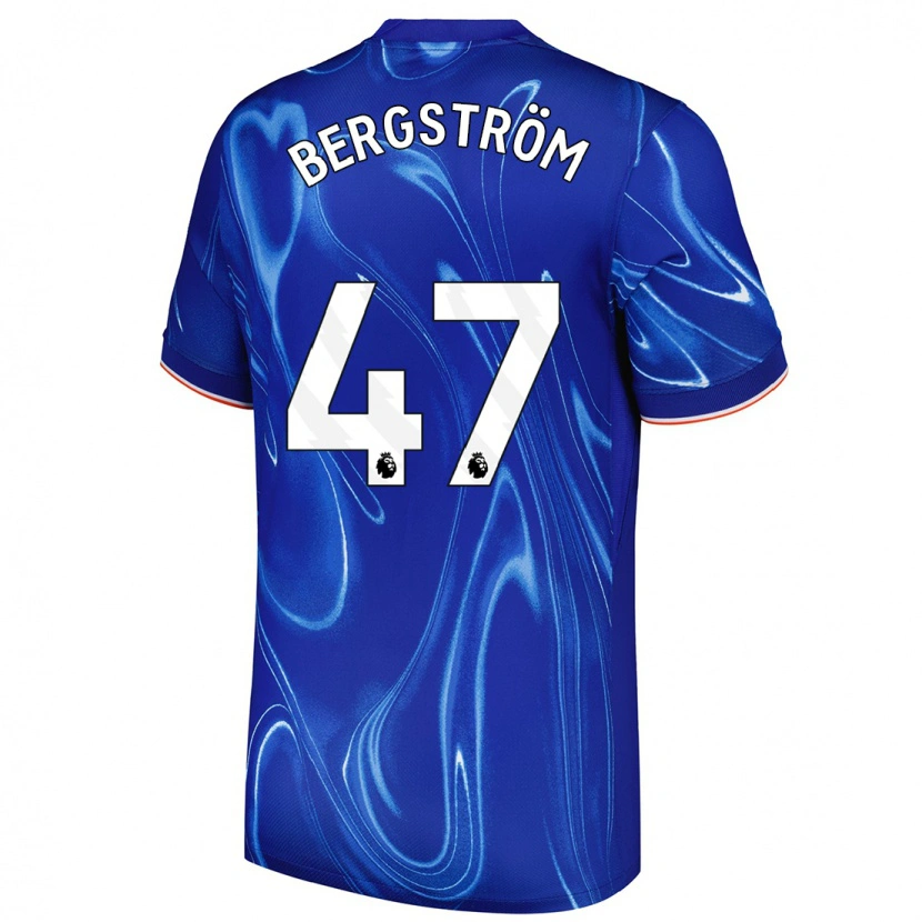 Danxen Kinder Lucas Bergström #47 Blau Weiß Heimtrikot Trikot 2024/25 T-Shirt
