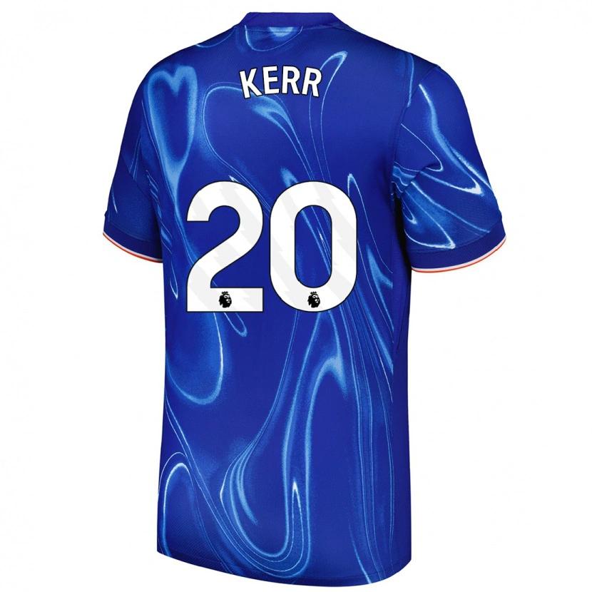 Danxen Kinder Sam Kerr #20 Blau Weiß Heimtrikot Trikot 2024/25 T-Shirt