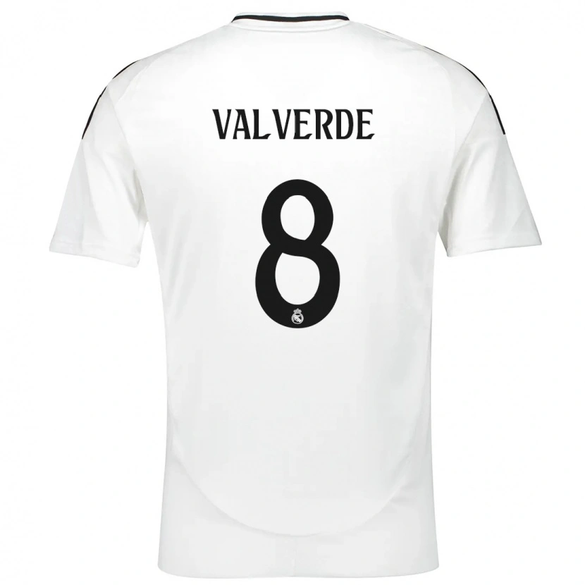 Danxen Kinder Federico Valverde #8 Weiß Heimtrikot Trikot 2024/25 T-Shirt