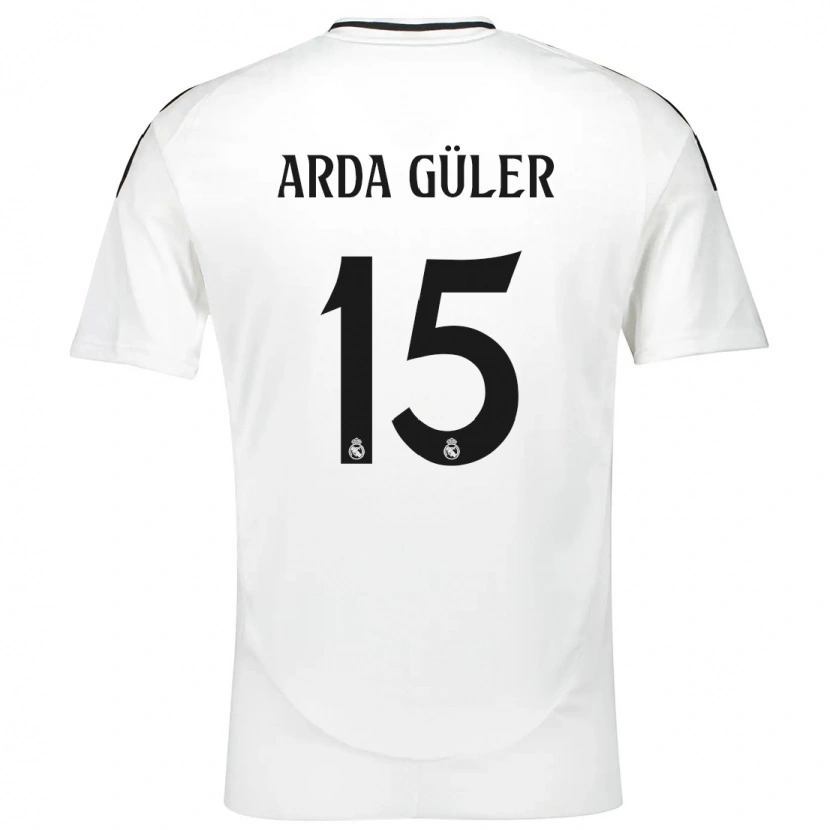 Danxen Kinder Arda Güler #15 Weiß Heimtrikot Trikot 2024/25 T-Shirt