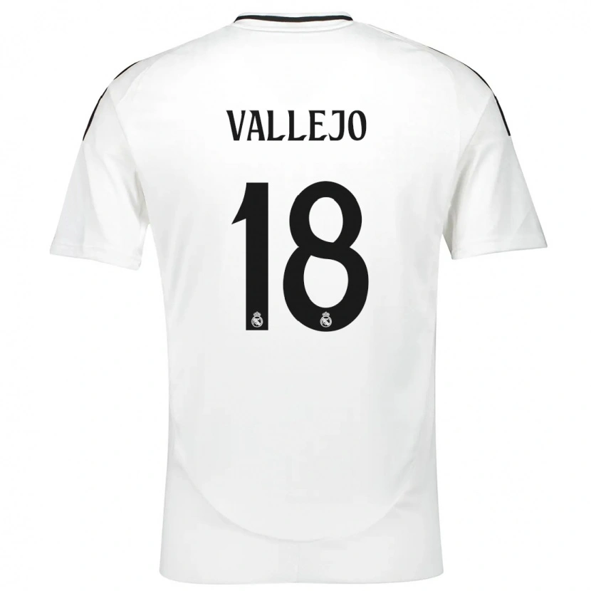 Danxen Kinder Jesús Vallejo #18 Weiß Heimtrikot Trikot 2024/25 T-Shirt