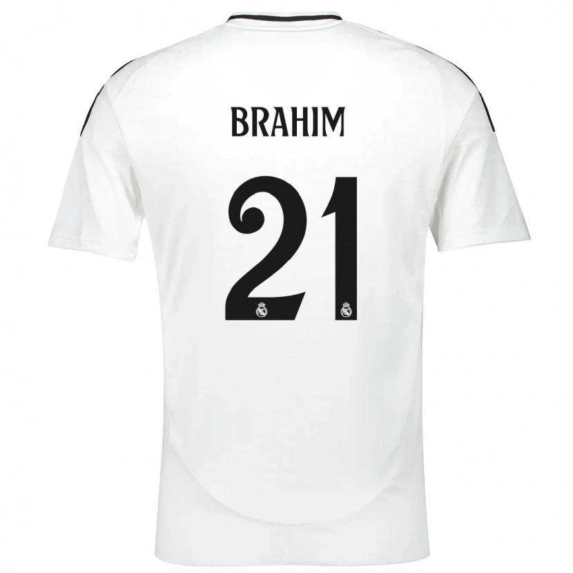 Danxen Kinder Brahim Díaz #21 Weiß Heimtrikot Trikot 2024/25 T-Shirt