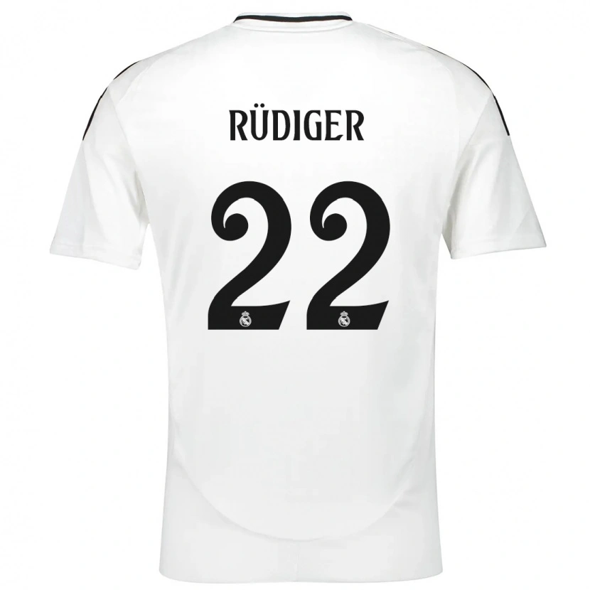 Danxen Kinder Antonio Rüdiger #22 Weiß Heimtrikot Trikot 2024/25 T-Shirt