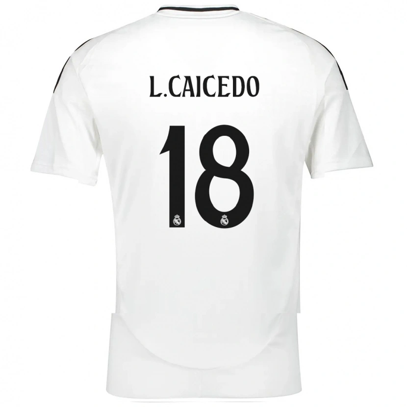 Danxen Kinder Linda Caicedo #18 Weiß Heimtrikot Trikot 2024/25 T-Shirt