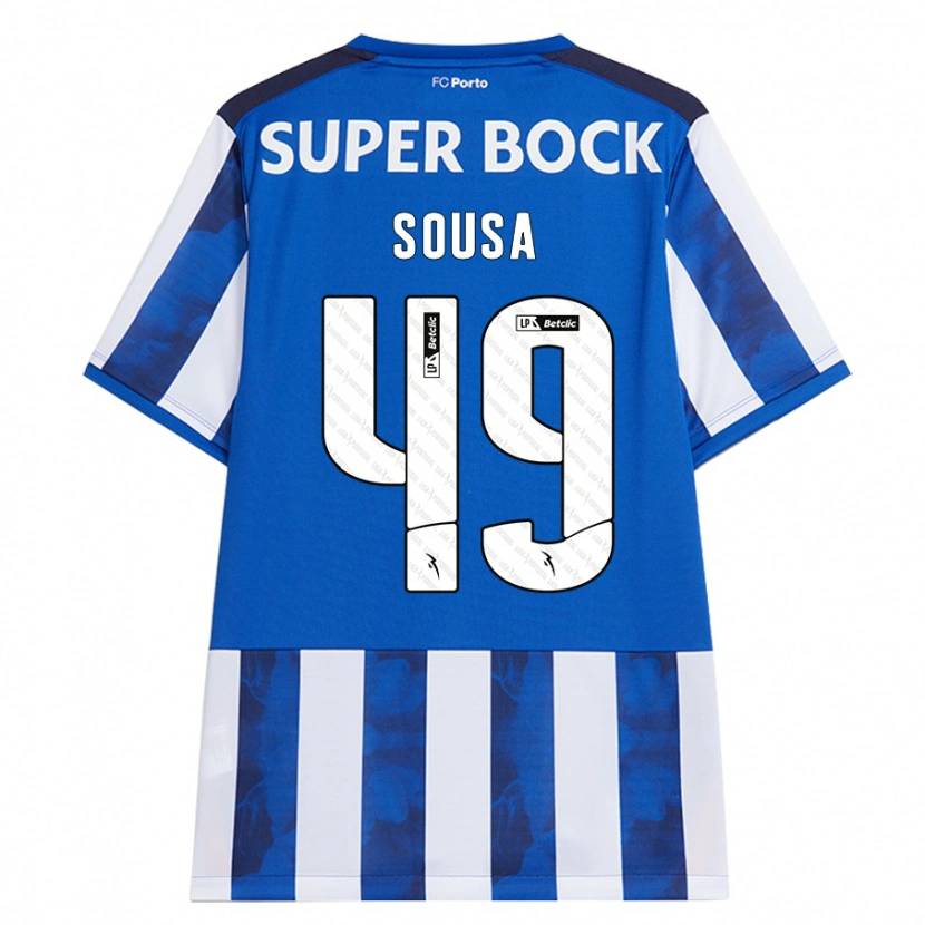 Danxen Kinder Gonçalo Sousa #49 Blau Weiß Heimtrikot Trikot 2024/25 T-Shirt
