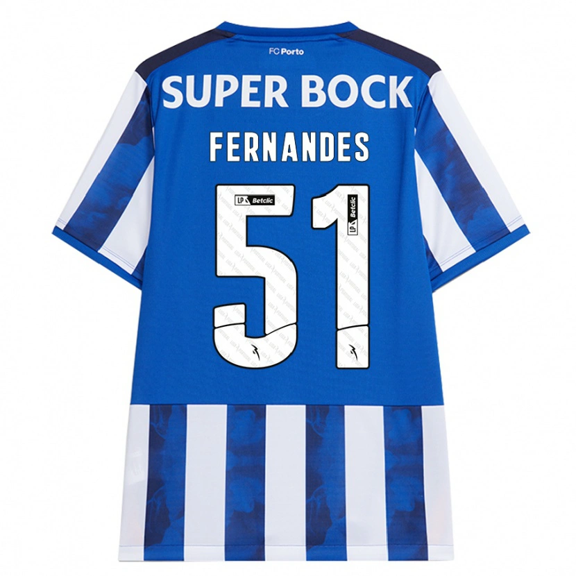 Danxen Kinder Diogo Fernandes #51 Blau Weiß Heimtrikot Trikot 2024/25 T-Shirt