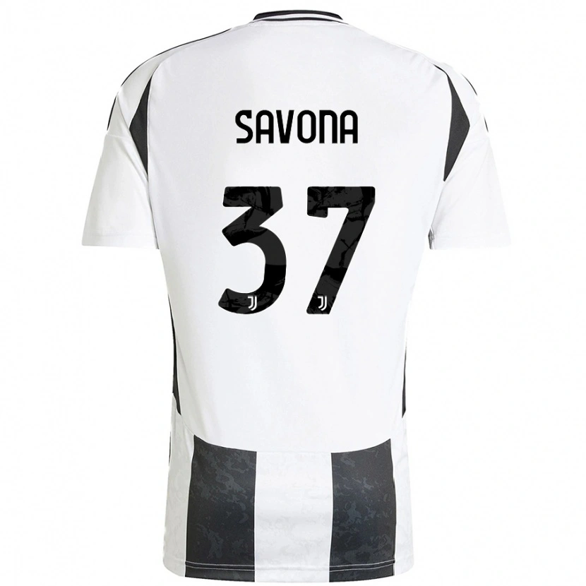 Danxen Kinder Nicolò Savona #37 Weiß Schwarz Heimtrikot Trikot 2024/25 T-Shirt