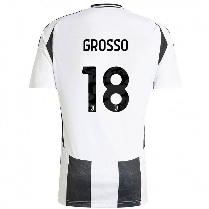 Danxen Kinder Filippo Grosso #18 Weiß Schwarz Heimtrikot Trikot 2024/25 T-Shirt