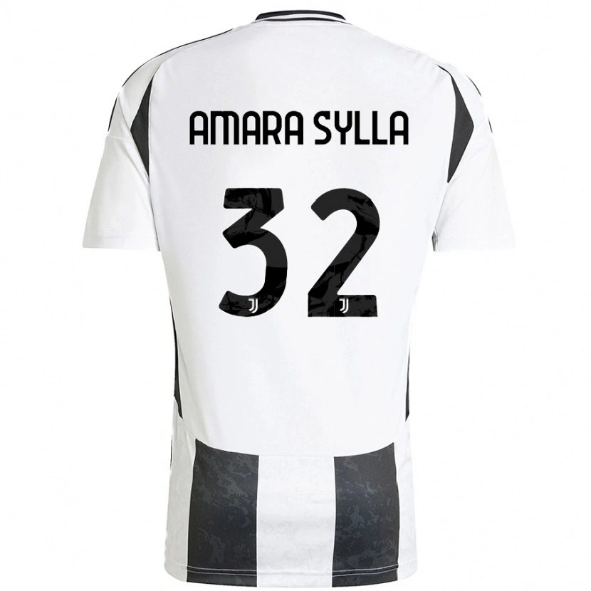 Danxen Kinder Idris Amara Sylla #32 Weiß Schwarz Heimtrikot Trikot 2024/25 T-Shirt