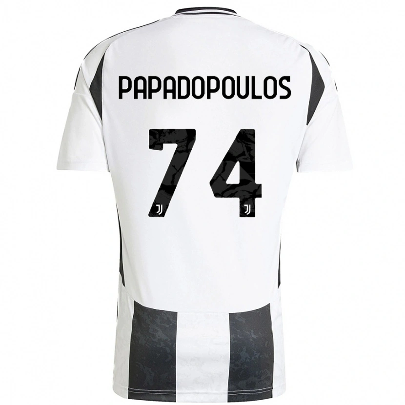 Danxen Kinder Christos Papadopoulos #74 Weiß Schwarz Heimtrikot Trikot 2024/25 T-Shirt