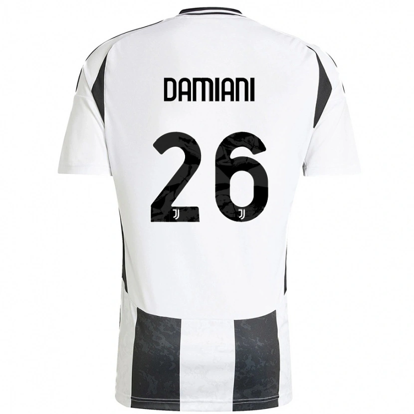 Danxen Kinder Samuele Damiani #26 Weiß Schwarz Heimtrikot Trikot 2024/25 T-Shirt