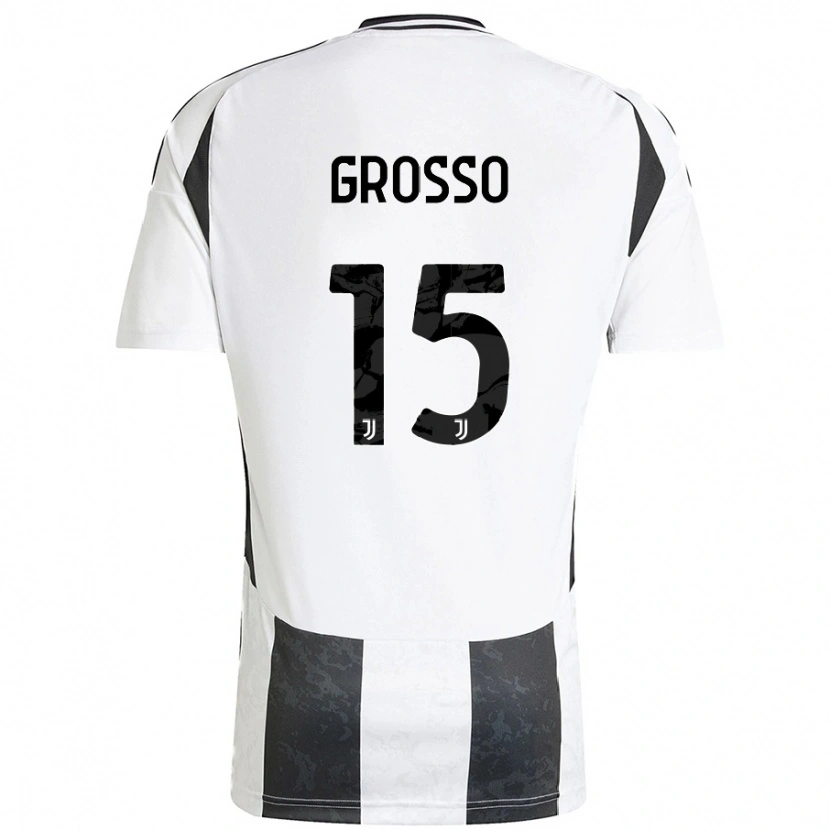 Danxen Kinder Julia Grosso #15 Weiß Schwarz Heimtrikot Trikot 2024/25 T-Shirt