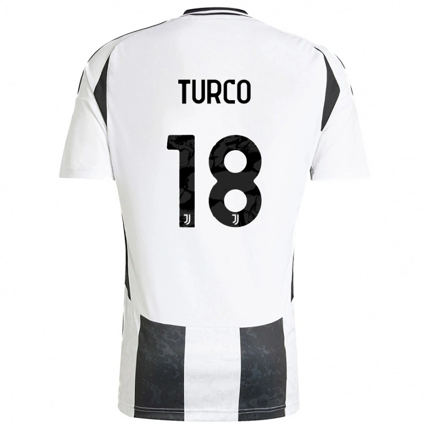 Danxen Kinder Nicolo Turco #18 Weiß Schwarz Heimtrikot Trikot 2024/25 T-Shirt